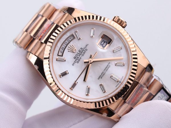 Đồng Hồ Rolex Day-Date 128238 Replica 11 Mặt MOP Tinh Chỉnh Trọng Lượng 158 Gram Nhà Máy QF 36mm (2)