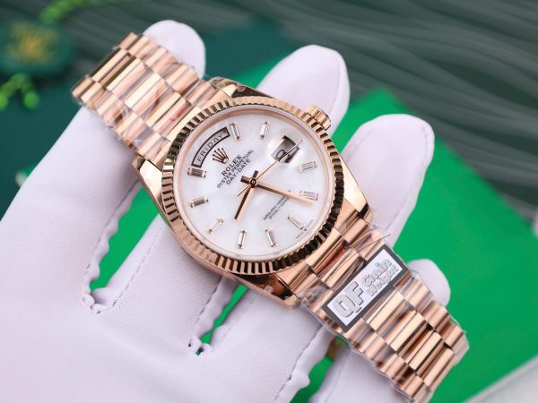 Đồng Hồ Rolex Day-Date 128238 Replica 11 Mặt MOP Tinh Chỉnh Trọng Lượng 158 Gram Nhà Máy QF 36mm (2)