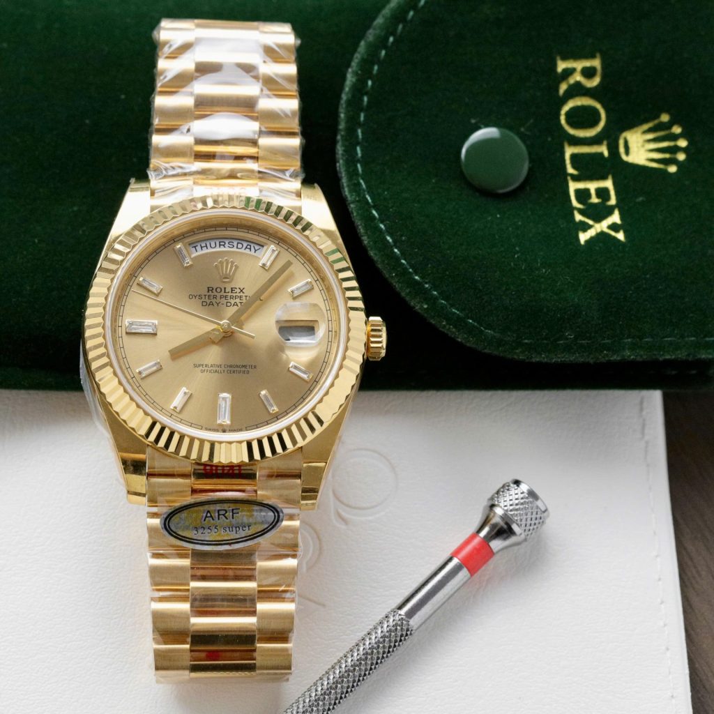 Đồng Hồ Rolex Day-Date 228238 Rep 11 Cọc Số Đính Đá Máy Caliber 3255 Thuỵ Sỹ ARF 40mm (2)