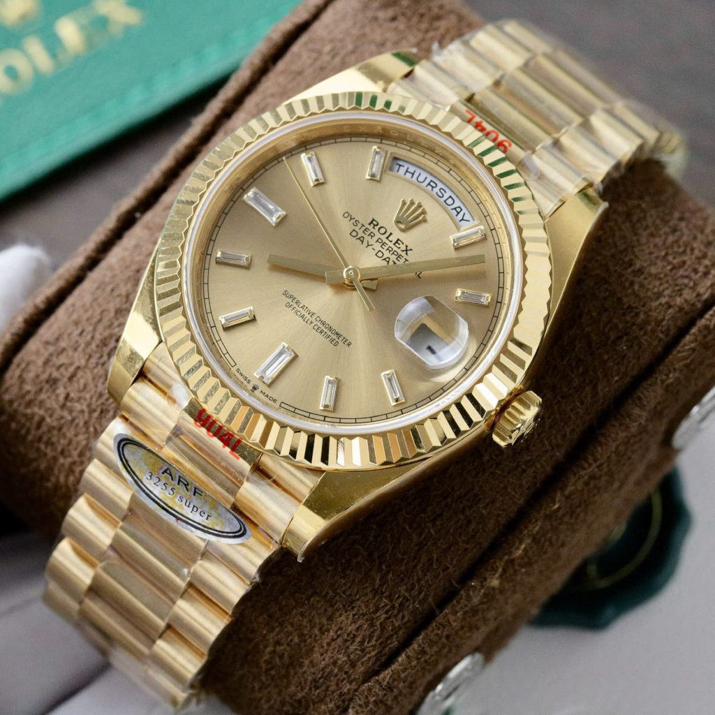 Đồng Hồ Rolex Day-Date 228238 Rep 11 Cọc Số Đính Đá Máy Caliber 3255 Thuỵ Sỹ ARF 40mm (2)