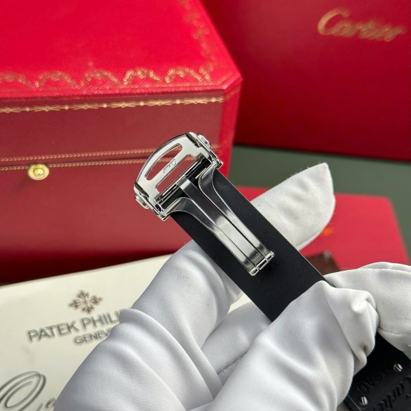 Đồng Hồ Cartier Santos Replica 11 Màu Đen Dây Cao Su Nhà Máy BV 39 (2)