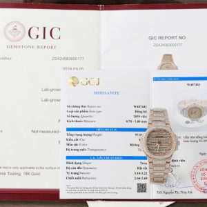 Đồng Hồ Chế Tác Patek Philippe Nautilus 7118 Bọc Vàng Thật + Kim Cương Moissanite 35 (2)