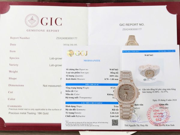 Đồng Hồ Chế Tác Patek Philippe Nautilus 7118 Bọc Vàng Thật + Kim Cương Moissanite 35 (2)