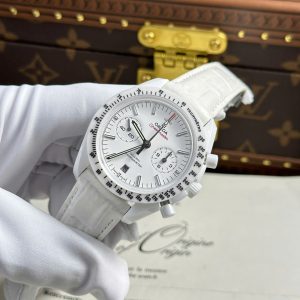 Đồng Hồ Omega Chế Tác Speedmaster White Side of The Moon Gốm Trắng Xưởng N1 44mm (1)