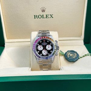 Đồng Hồ Rolex Chế Tác Daytona 116599 Rainbow Nam Dây Kim Loại Xưởng BT 40mm (1)