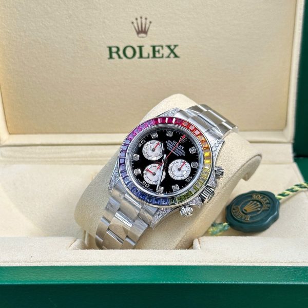 Đồng Hồ Rolex Chế Tác Daytona 116599 Rainbow Nam Dây Kim Loại Xưởng BT 40mm (1)