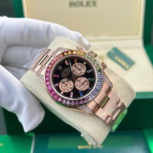 Đồng Hồ Rolex Daytona 116595 Rainbow Đính Đá Replica 11 Nhà Máy BT 40mm (13)