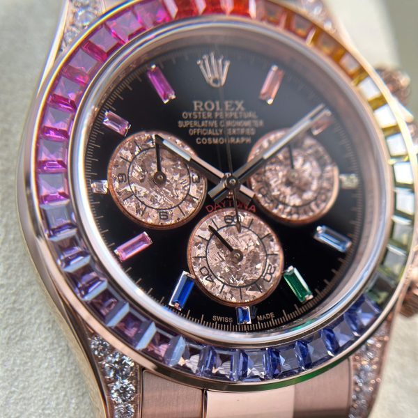 Đồng Hồ Rolex Daytona 116595 Rainbow Đính Đá Replica 11 Nhà Máy BT 40mm (13)