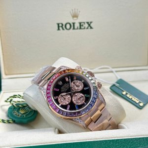 Đồng Hồ Rolex Daytona 116595 Rainbow Đính Đá Replica 11 Nhà Máy BT 40mm (13)