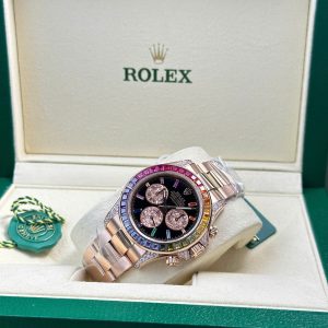 Đồng Hồ Rolex Daytona 116595 Rainbow Đính Đá Replica 11 Nhà Máy BT 40mm (13)