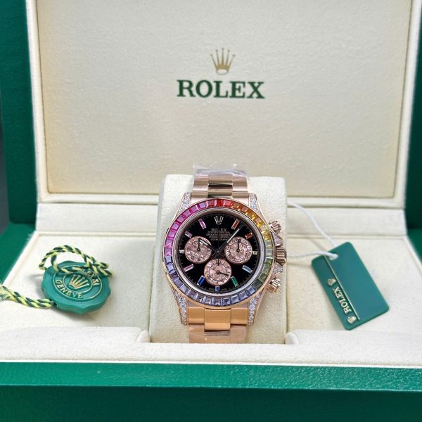 Đồng Hồ Rolex Daytona 116595 Rainbow Đính Đá Replica 11 Nhà Máy BT 40mm (13)