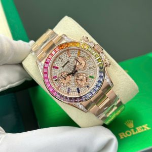 Đồng Hồ Rolex Daytona 116595 Rainbow Đính Full Đá Rep 11 Nhà Máy BT 40mm