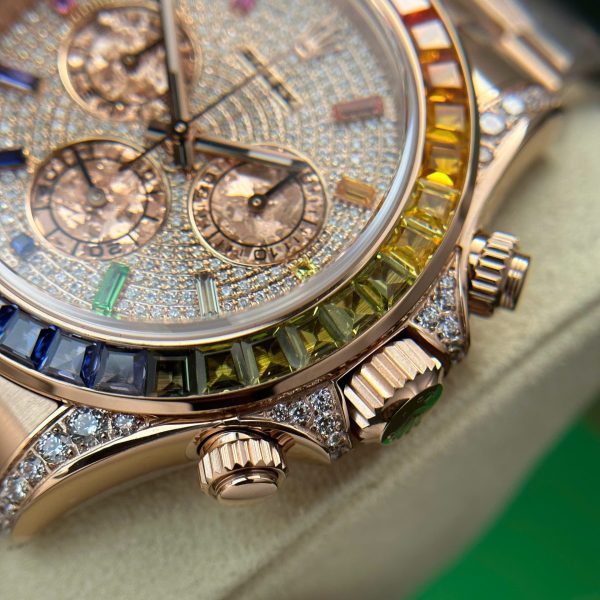 Đồng Hồ Rolex Daytona 116595 Rainbow Đính Full Đá Rep 11 Nhà Máy BT 40mm