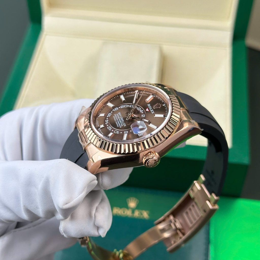 Đồng Hồ Rolex Sky-Dweller 326235 Rep 11 Cao Cấp Mặt Chocolate Trọng Lượng 190 Gram Nhà Máy ZF 42mm (2)