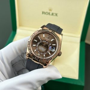 Đồng Hồ Rolex Sky-Dweller 326235 Rep 11 Cao Cấp Mặt Chocolate Trọng Lượng 190 Gram Nhà Máy ZF 42mm (2)