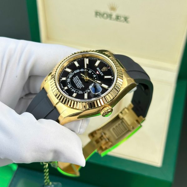 Đồng Hồ Rolex Sky-Dweller 326238 Mặt Đen Rep 11 Cao Cấp Trọng Lượng 190 Gram Nhà Máy ZF 42mm (2)