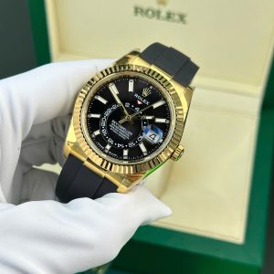 Đồng Hồ Rolex Sky-Dweller 326238 Mặt Đen Rep 11 Cao Cấp Trọng Lượng 190 Gram Nhà Máy ZF 42mm (2)