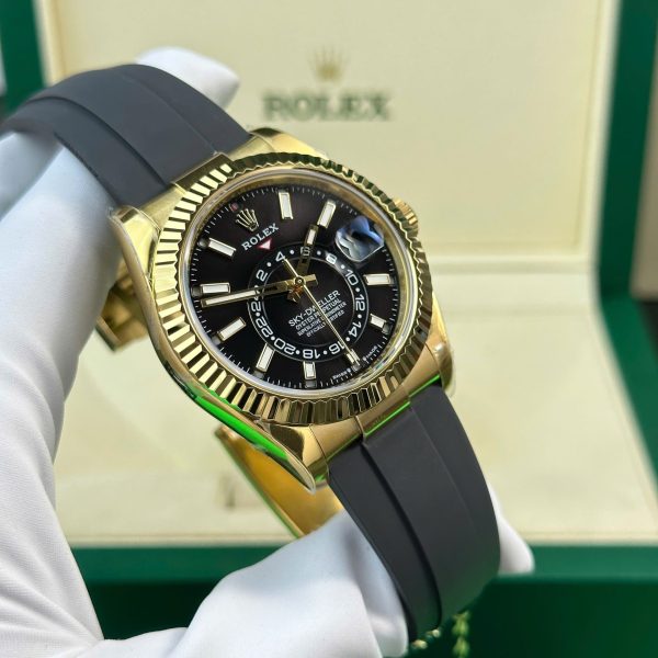 Đồng Hồ Rolex Sky-Dweller 326238 Mặt Đen Rep 11 Cao Cấp Trọng Lượng 190 Gram Nhà Máy ZF 42mm (2)