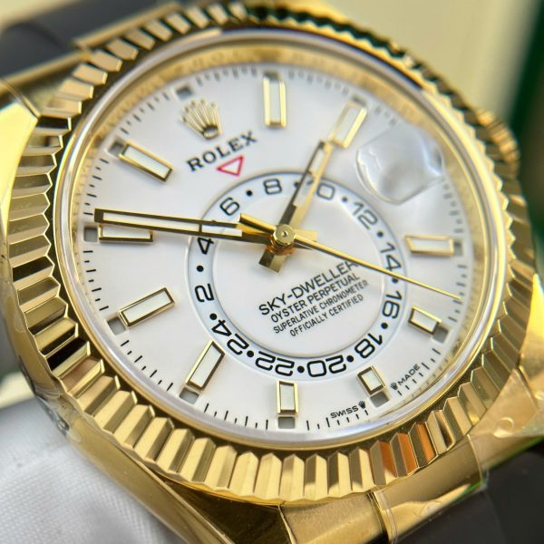 Đồng Hồ Rolex Sky-Dweller 326238 Mặt Trắng Replica 11 Trọng Lượng 190 Gram Nhà Máy ZF 42mm (2)