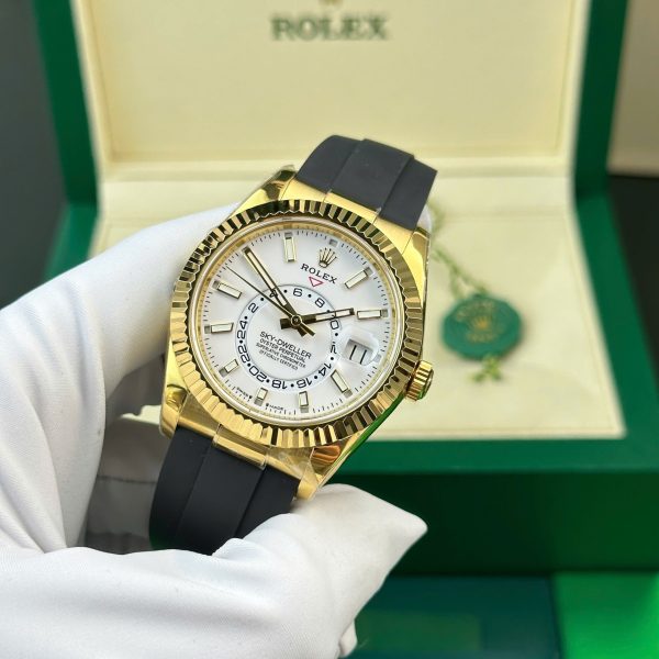 Đồng Hồ Rolex Sky-Dweller 326238 Mặt Trắng Replica 11 Trọng Lượng 190 Gram Nhà Máy ZF 42mm (2)