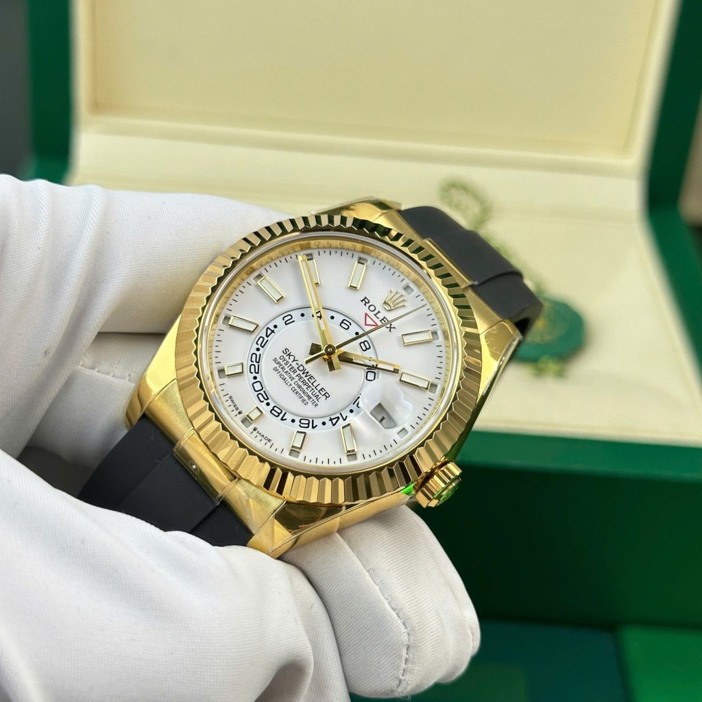 Đồng Hồ Rolex Sky-Dweller 326238 Mặt Trắng Replica 11 Trọng Lượng 190 Gram Nhà Máy ZF 42mm (2)