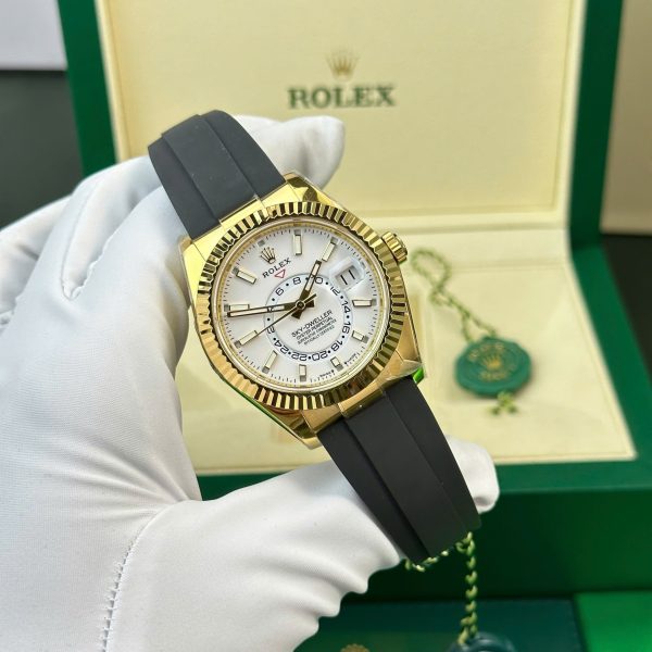 Đồng Hồ Rolex Sky-Dweller 326238 Mặt Trắng Replica 11 Trọng Lượng 190 Gram Nhà Máy ZF 42mm (2)