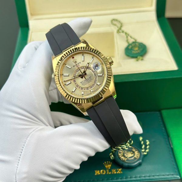 Đồng Hồ Rolex Sky-Dweller 326238 Mặt Vàng Chế Tác Trọng Lượng 190 Gram ZF Factory 42mm (2)