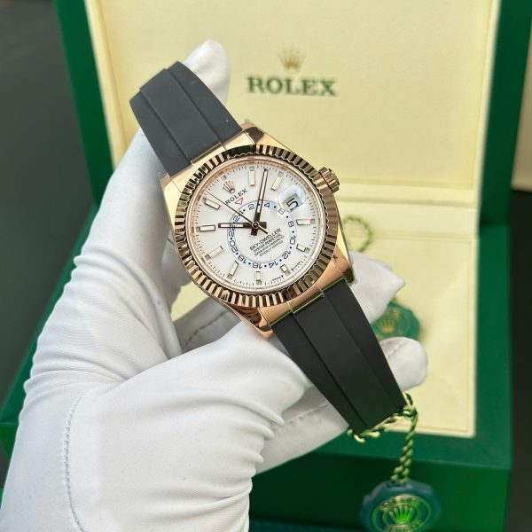 Đồng Hồ Rolex Sky-Dweller 336235 Mặt Trắng Chế Tác Tinh Chỉnh Trọng Lượng 190 Gram Nhà Máy ZF 42mm (2)