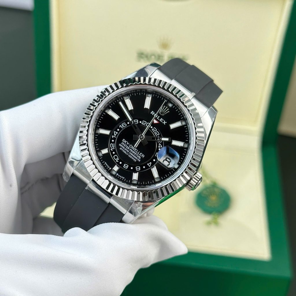 Đồng Hồ Rolex Sky-Dweller 336239 Mặt Đen Tinh Chỉnh Trọng Lượng 190 Gram Nhà Máy ZF 42mm (2)