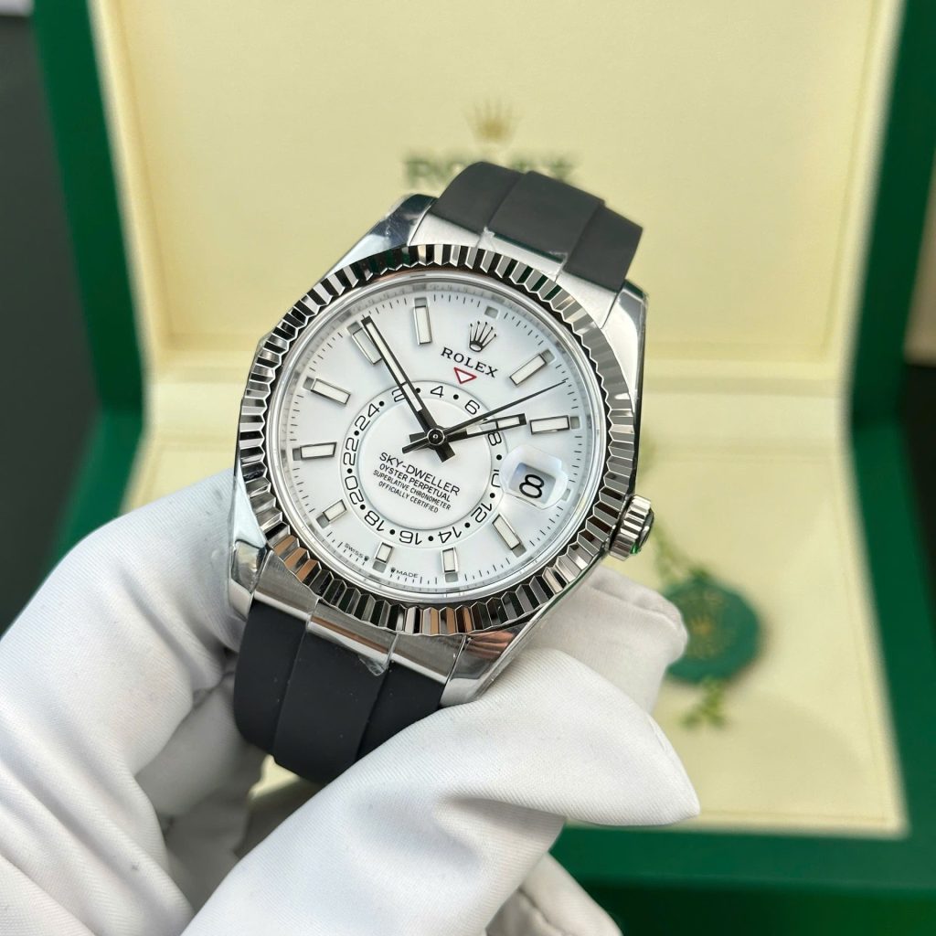 Đồng Hồ Rolex Sky-Dweller 336239 Replica 11 Mặt Trắng Trọng Lượng 190 Gram Nhà Máy ZF 42mm (2)