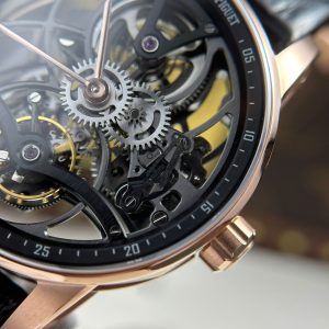 Đồng Hồ Audemars Piguet 26600 Tourbillon Openworked Replica 11 Mạ Vàng Hồng Dây Da 41mm (2)