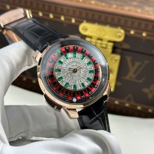 Đồng Hồ Jacob & Co Casino Roulette Replica 11 Mặt Đính Đá Dây Da 44mm (2)