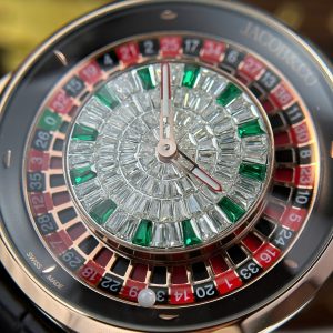 Đồng Hồ Jacob & Co Casino Roulette Replica 11 Mặt Đính Đá Dây Da 44mm (2)