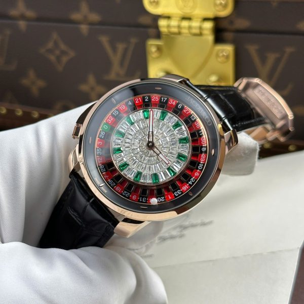 Đồng Hồ Jacob & Co Casino Roulette Replica 11 Mặt Đính Đá Dây Da 44mm (2)