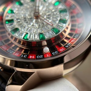 Đồng Hồ Jacob & Co Casino Roulette Replica 11 Mặt Đính Đá Dây Da 44mm (2)