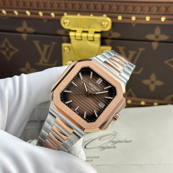 Đồng Hồ Patek Philippe Cubitus 5821 Demi Rose Gold Rep 11 Mặt Chocolate Nhà Máy TW 45mm (2)