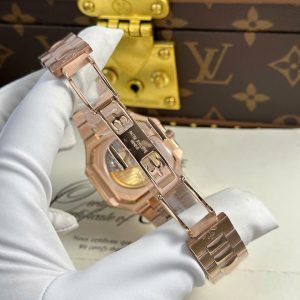 Đồng Hồ Patek Philippe Cubitus 5821 Replica 11 Mạ Vàng Hồng Mặt Chocolate Nhà Máy TW 45mm (2)