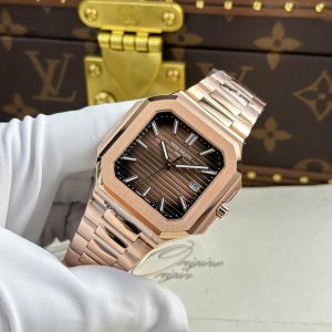 Đồng Hồ Patek Philippe Cubitus 5821 Replica 11 Mạ Vàng Hồng Mặt Chocolate Nhà Máy TW 45mm (2)