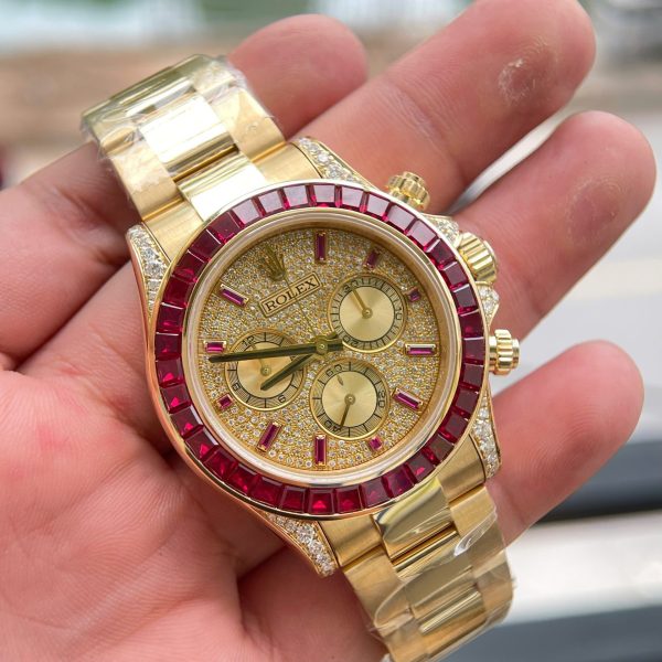 Đồng Hồ Rolex Daytona 126598TRU Chế Tác Vàng 18K Nguyên Khối + Ruby + Kim Cương Tự Nhiên 40mm (2)