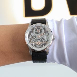 Đồng Hồ Audemars Piguet 26600 Tourbillon Openworked Lướt Dây Da Đen 41mm