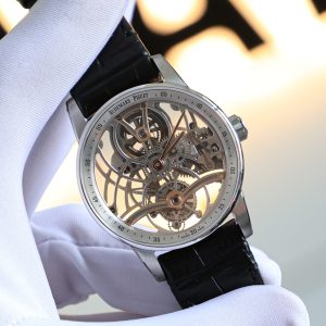 Đồng Hồ Audemars Piguet 26600 Tourbillon Openworked Lướt Dây Da Đen 41mm