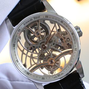 Đồng Hồ Audemars Piguet 26600 Tourbillon Openworked Lướt Dây Da Đen 41mm