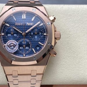 Đồng Hồ Audemars Piguet Rep 11 Royal Oak 26240ST Mạ Vàng Hồng Mặt Xanh Blue Mỏng Chuẩn Auth APS 41mm (2)