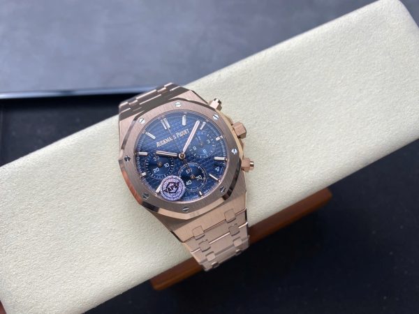 Đồng Hồ Audemars Piguet Rep 11 Royal Oak 26240ST Mạ Vàng Hồng Mặt Xanh Blue Mỏng Chuẩn Auth APS 41mm (2)