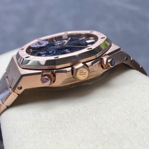 Đồng Hồ Audemars Piguet Rep 11 Royal Oak 26240ST Mạ Vàng Hồng Mặt Xanh Blue Mỏng Chuẩn Auth APS 41mm (2)