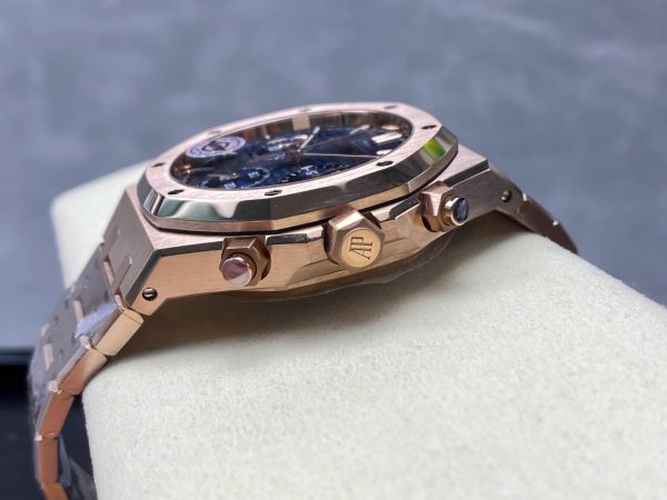 Đồng Hồ Audemars Piguet Rep 11 Royal Oak 26240ST Mạ Vàng Hồng Mặt Xanh Blue Mỏng Chuẩn Auth APS 41mm (2)