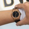 Đồng Hồ Hublot Classic Fusion Replica Lướt King Gold Mặt Đen JJF 42mm