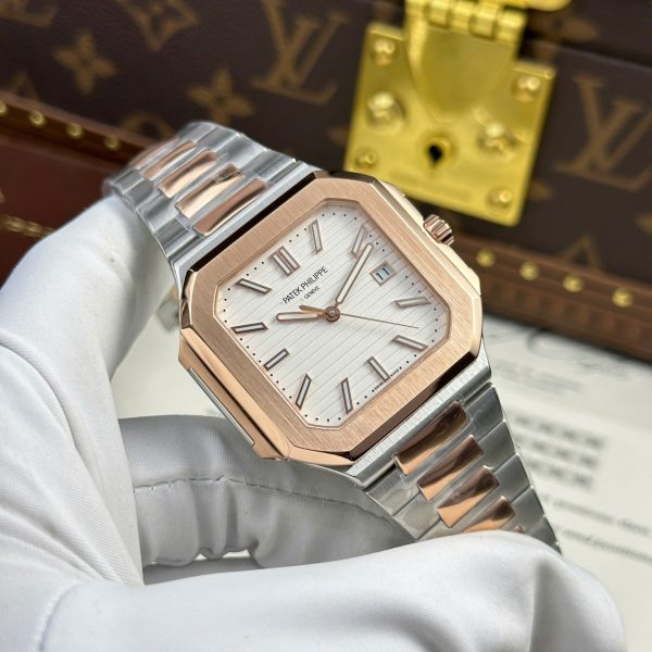 Đồng Hồ Patek Philippe Cubitus 5821 Demi Mặt Trắng Replica Nhà Máy TW 41mm (10)