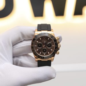 Đồng Hồ Replica Rolex Daytona Mặt Chocolate Mạ Vàng Hồng Cọc Số Dạ Quang Siêu Lướt 40mm