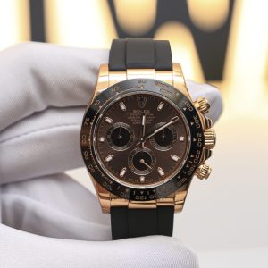 Đồng Hồ Replica Rolex Daytona Mặt Chocolate Mạ Vàng Hồng Cọc Số Dạ Quang Siêu Lướt 40mm